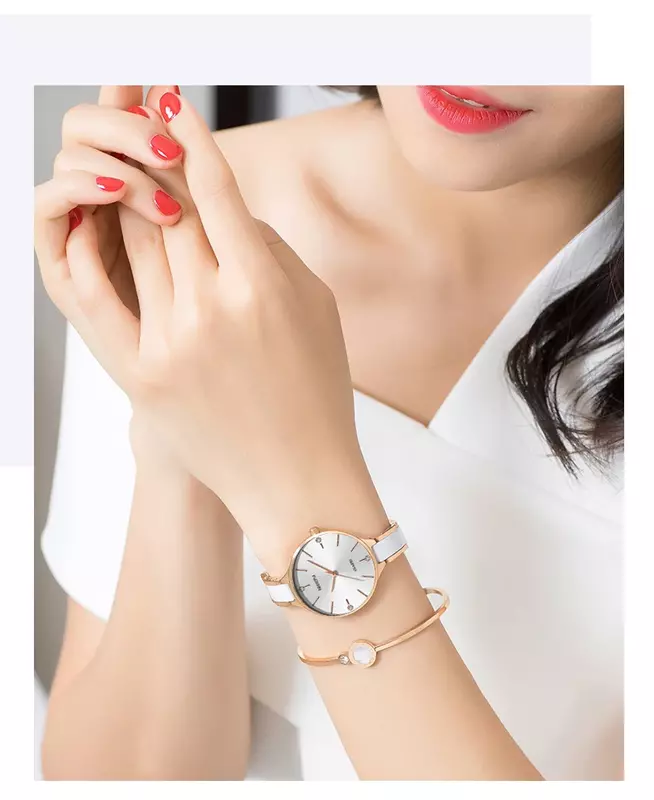 Часы наручные NIBOSI женские с керамическим браслетом, креативные, для женщин