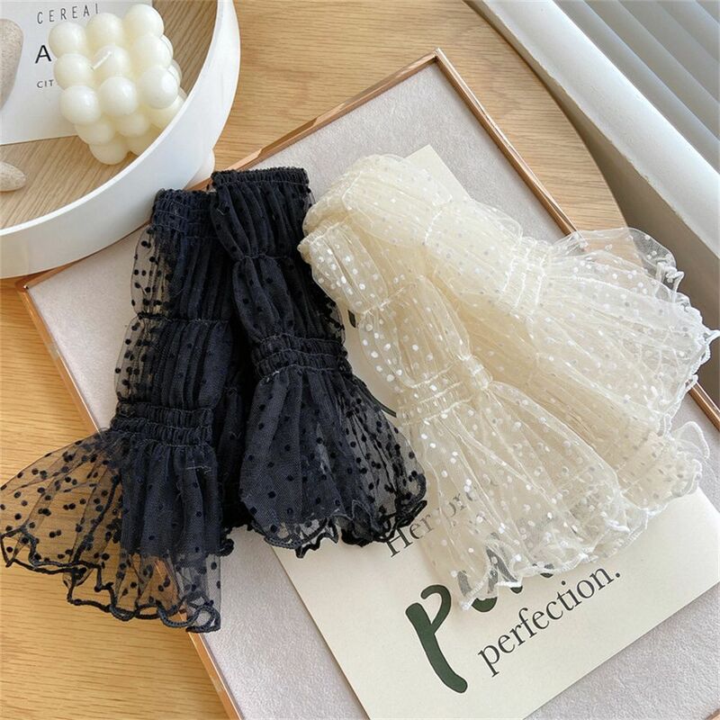 Mittens Women Mesh Breathable Sunscreen Arm Sleeve Lace Fingerless Long  Sleeves Gloves