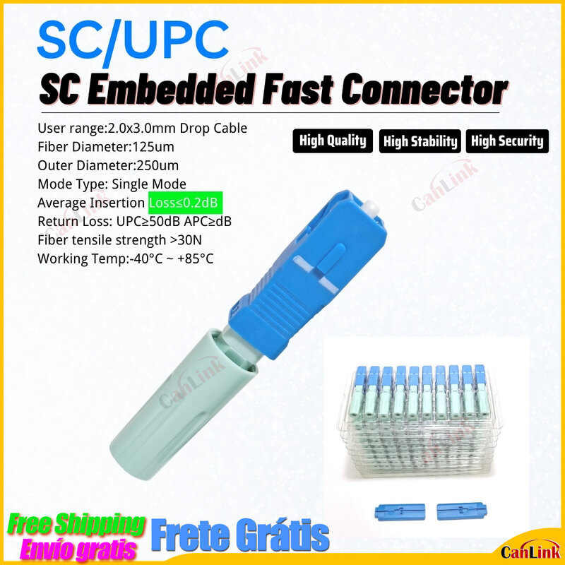 Konektor Optik Mode Tunggal SC UPC SM Kualitas Tinggi Alat Konektor Dingin Alat FTTH Konektor Cepat Serat Optik SC APC