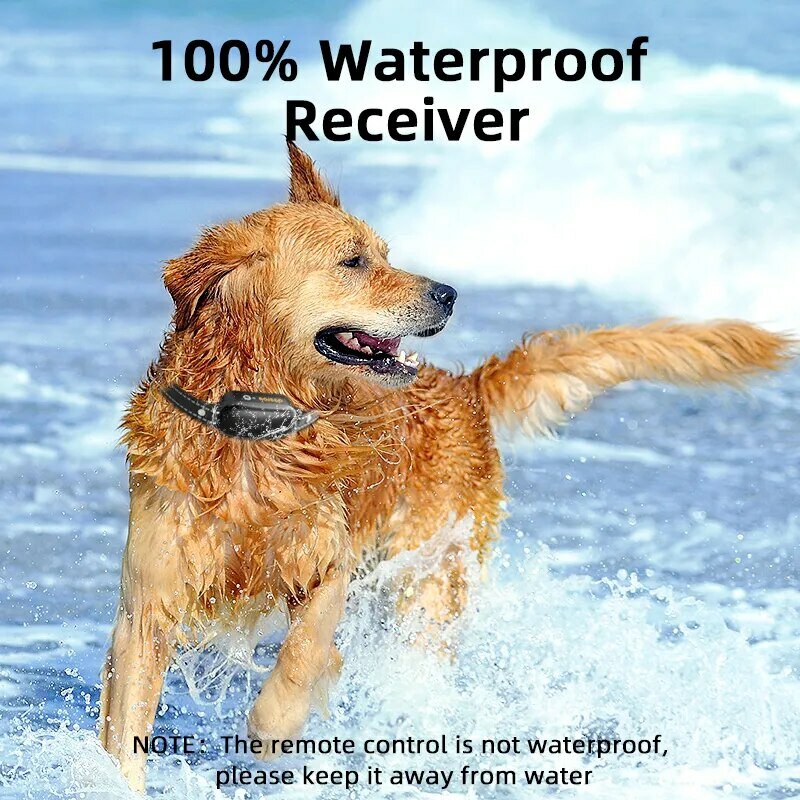 Rojeco電動犬用トレーニングカラーデジタル充電式リモコンipx7防水バイブレーターペット犬用樹皮停止ショックカラー