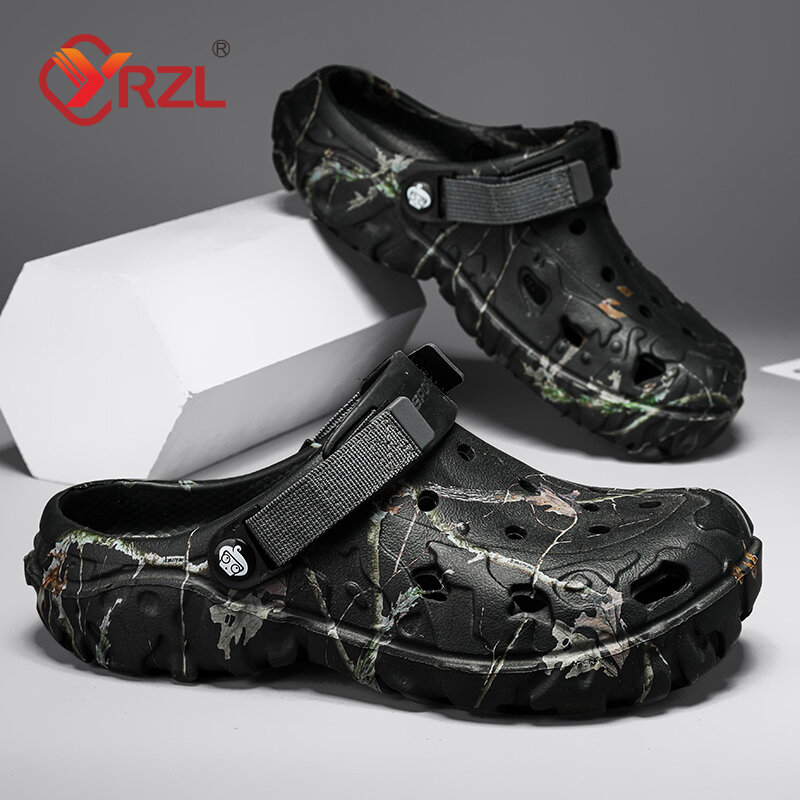 Мужские сандалии YRZL, дышащие, Нескользящие, Повседневная летняя обувь для сада и пляжа, тапки, размер 45