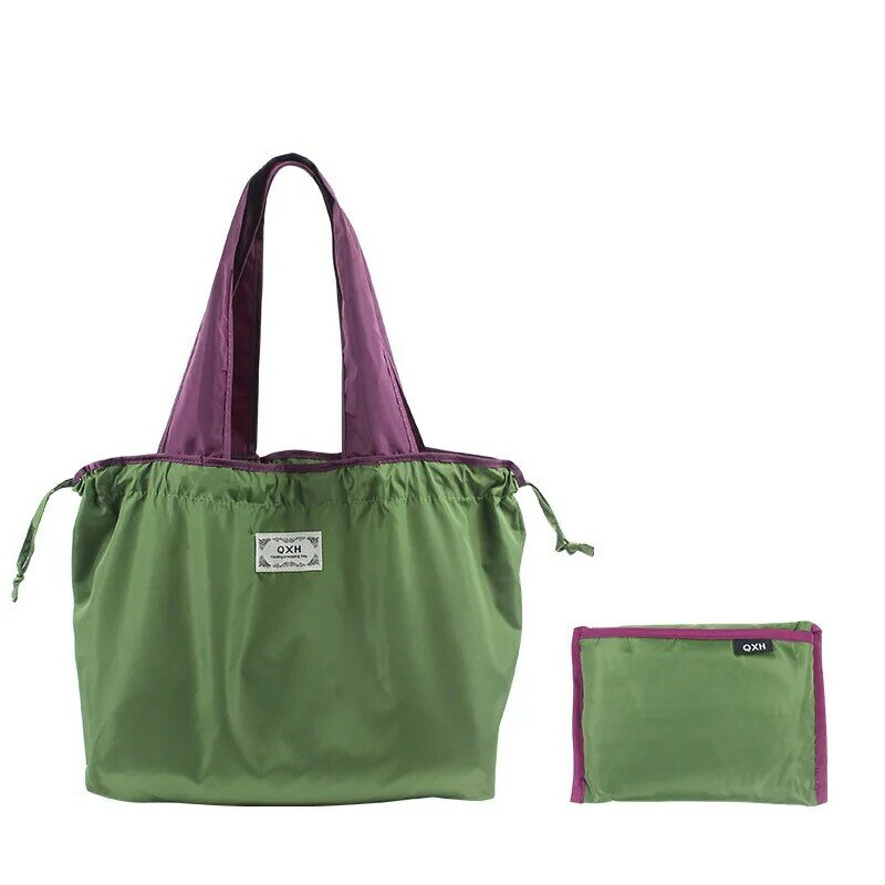 Pasek Przenośna składana torba na zakupy ze sznurkiem Nylonowa torba podróżna Ekologiczna torba na zakupy w supermarkecie