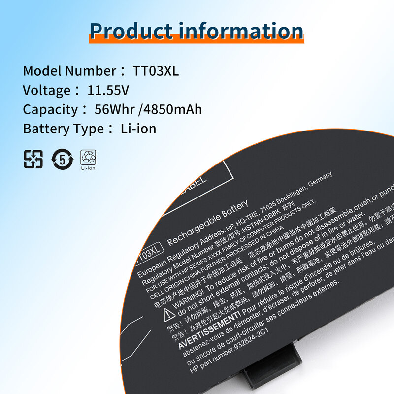 BVBH TT03XL bateria do HP EliteBook 850 G5 G6 dla HP ZBook 15U G5 G6 HSTNN-UB7T HSTNN-LB8H DB8K 932824-2C1 933322-855
