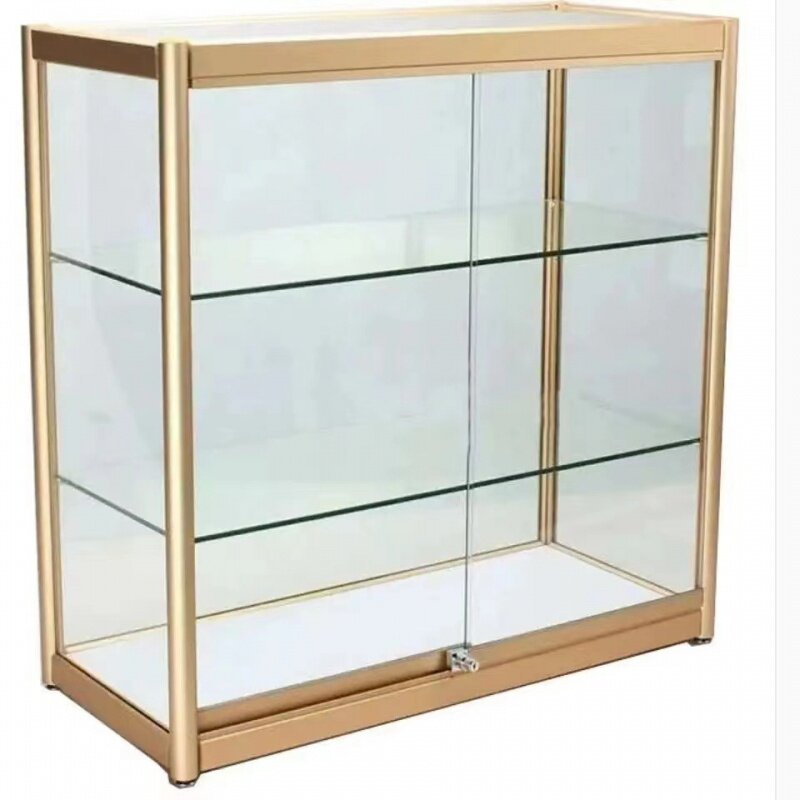 خزانة عرض زجاجية خفيفة مخصصة ، إطار خشبي ، بيع بالجملة ، مخصص