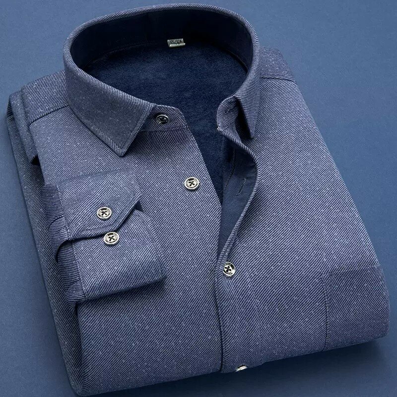 メンズ長袖ニットTシャツ,暖かくて厚い秋と冬のチェック柄シャツ,無地,ns5517