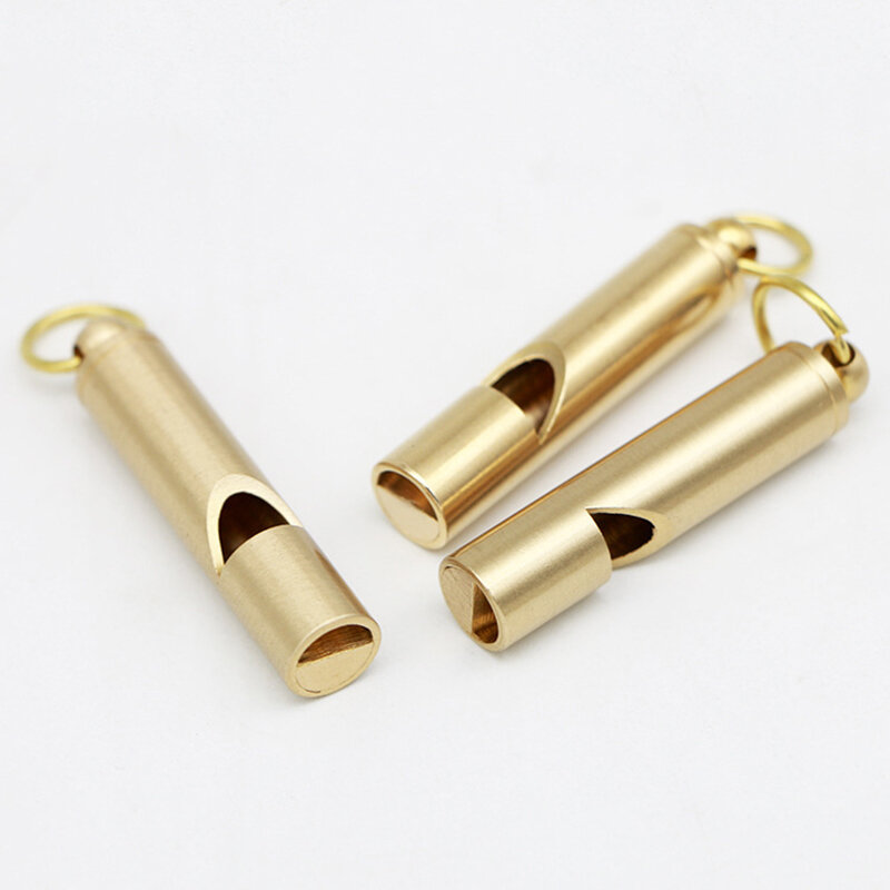 Brass Keychain Retro Personalized Whistle Pendant Children's Outdoor Whistle Survival Training Tool Bag Pendant Gifts For Kids