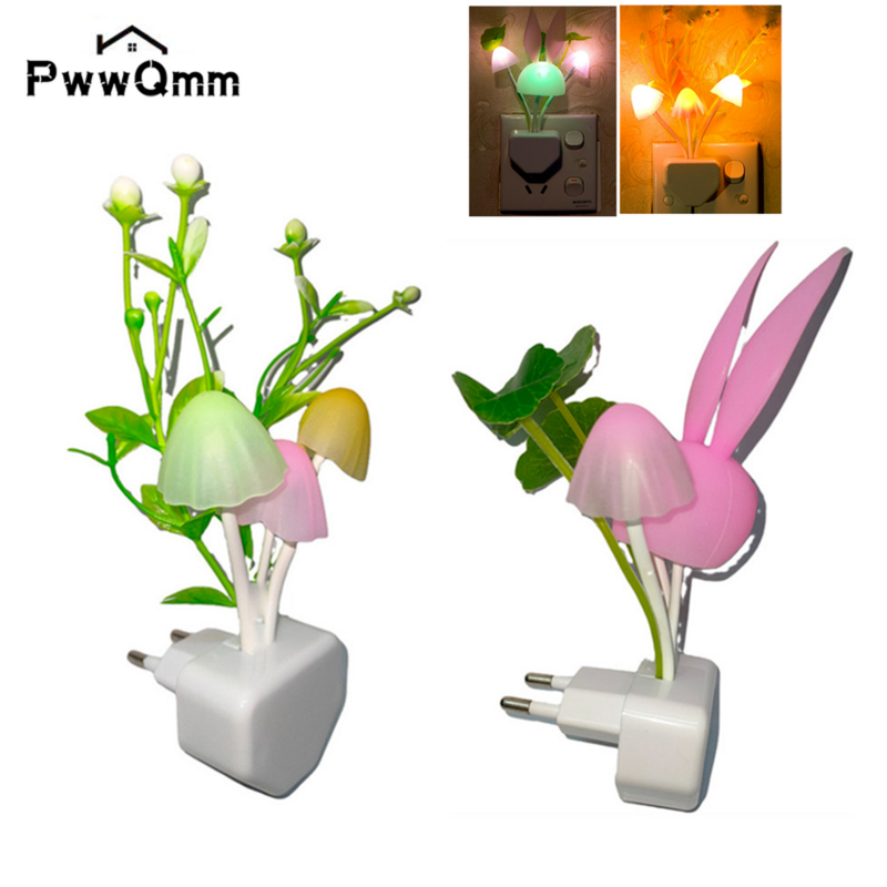 Лампа в виде гриба, новинка, ночная лампа в виде гриба, лампа в виде гриба, датчик ночного освещения, 85-265 в, лампа в виде водной травы