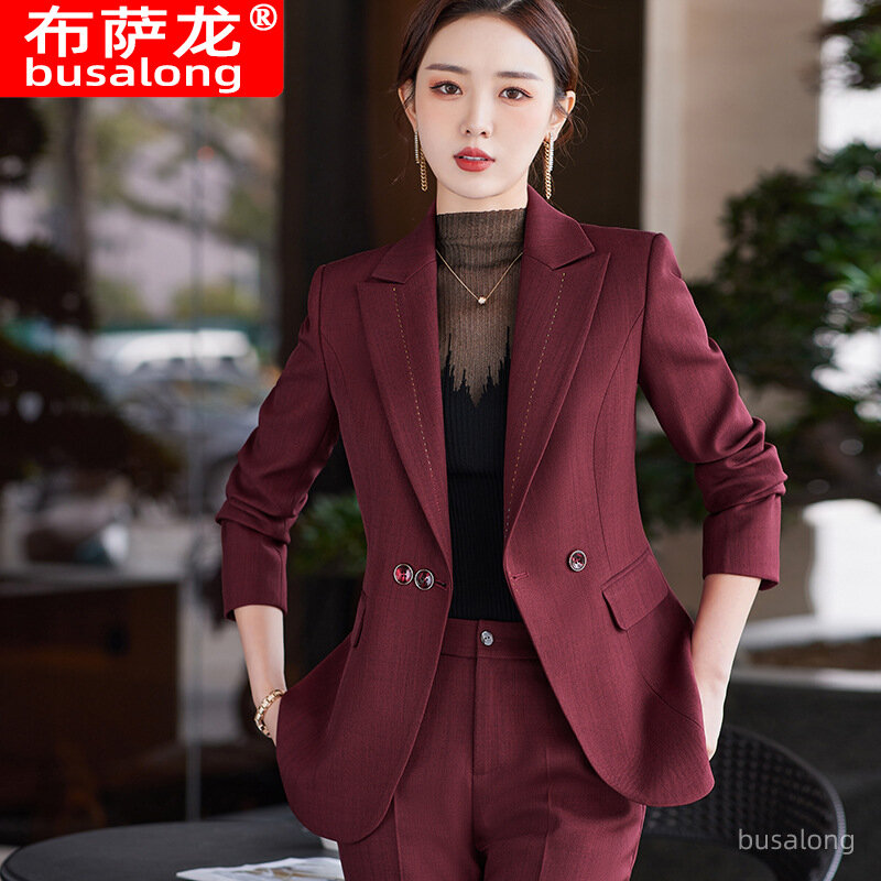 plus Size Suit Coat Women's Business Suit Spring New Women's Clothing Fashion High-End Temperament Women's Suit Overalls