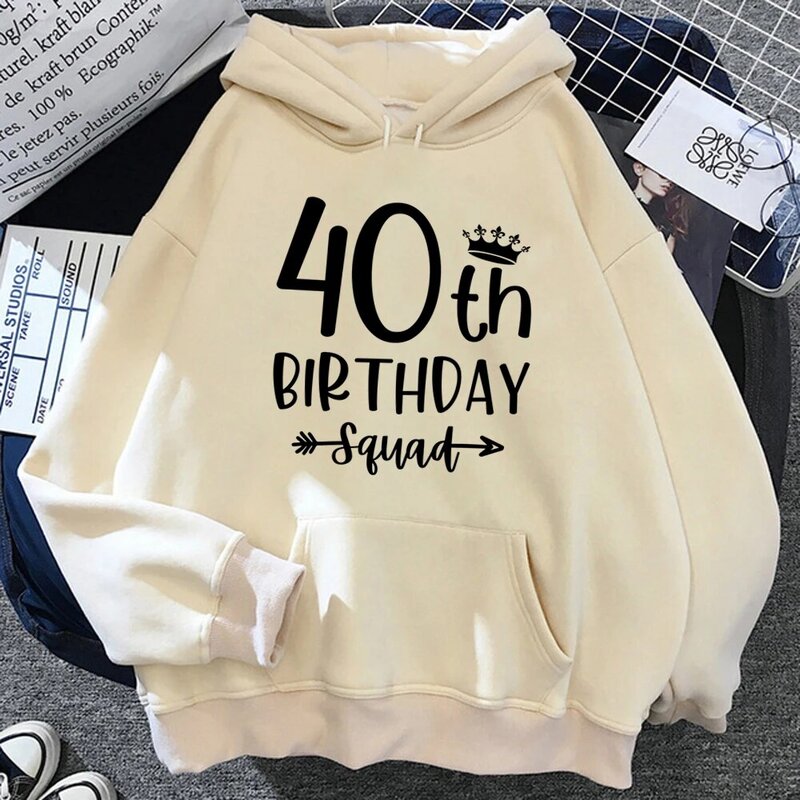 40 Ans 40th Years Birthday hoodies women sweat y2k harajuku y2k aesthetic clothing pulls women aesthetic pulls