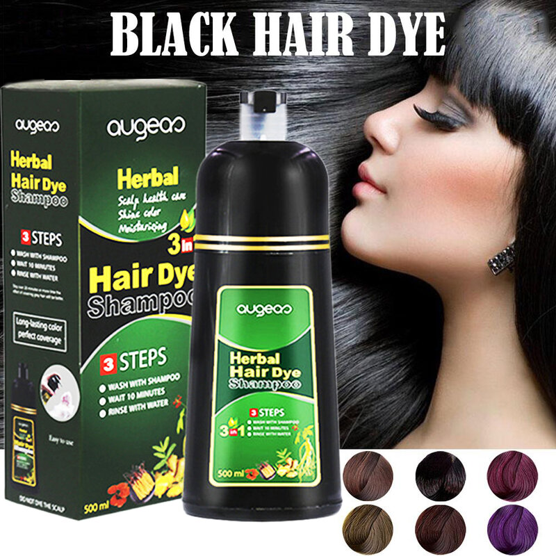 Herbal Natural Plant Conditioning Hair Dye Shampoo Black Shampoo Fast Dye White Grey Hair Removal Dye Coloring Black Hair