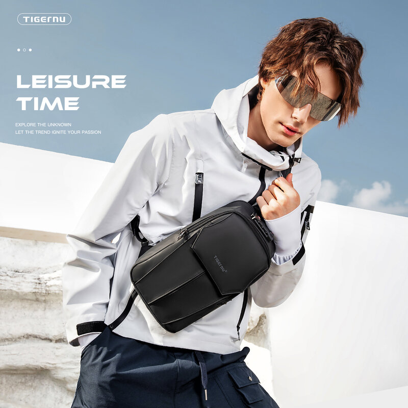 Пожизненная гарантия, Мужская нагрудная сумка, 9,7-дюймовый IPad пакет, корейский стиль, сумка через плечо, водонепроницаемая сумка через плечо, мужская сумка, TSA, противокражная упаковка