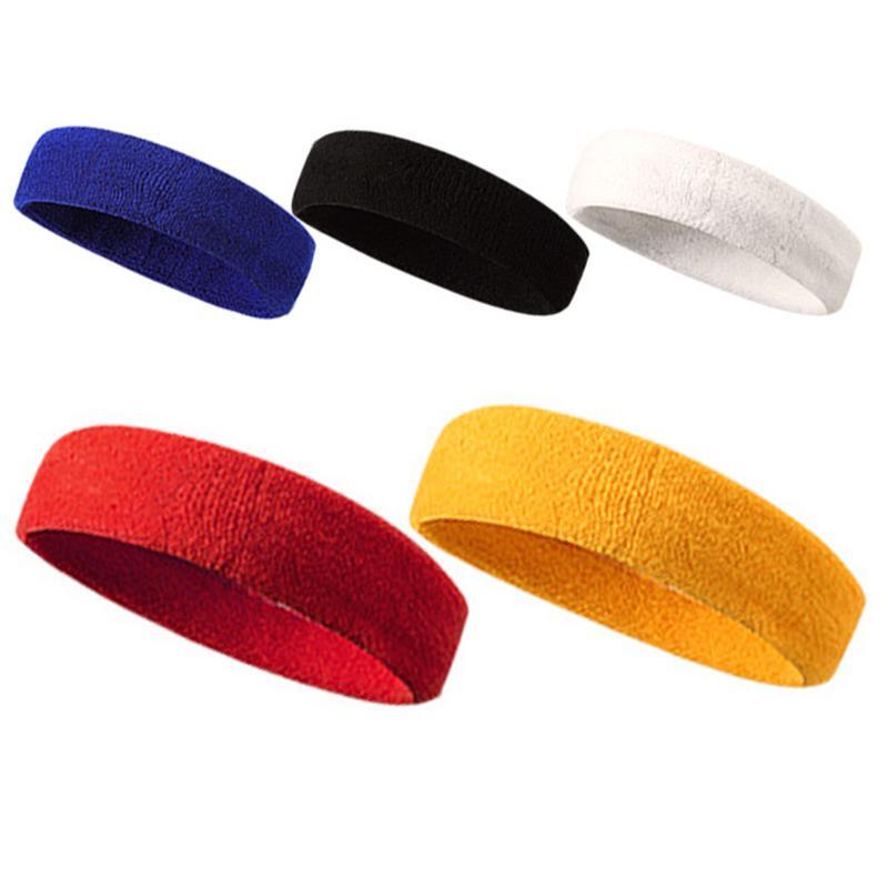 Sweatband elástico de algodão para homens e mulheres, Basquete Sports Headband, Ginásio Fitness, Sweat Hair Band, Voleibol, Tênis, Corrida