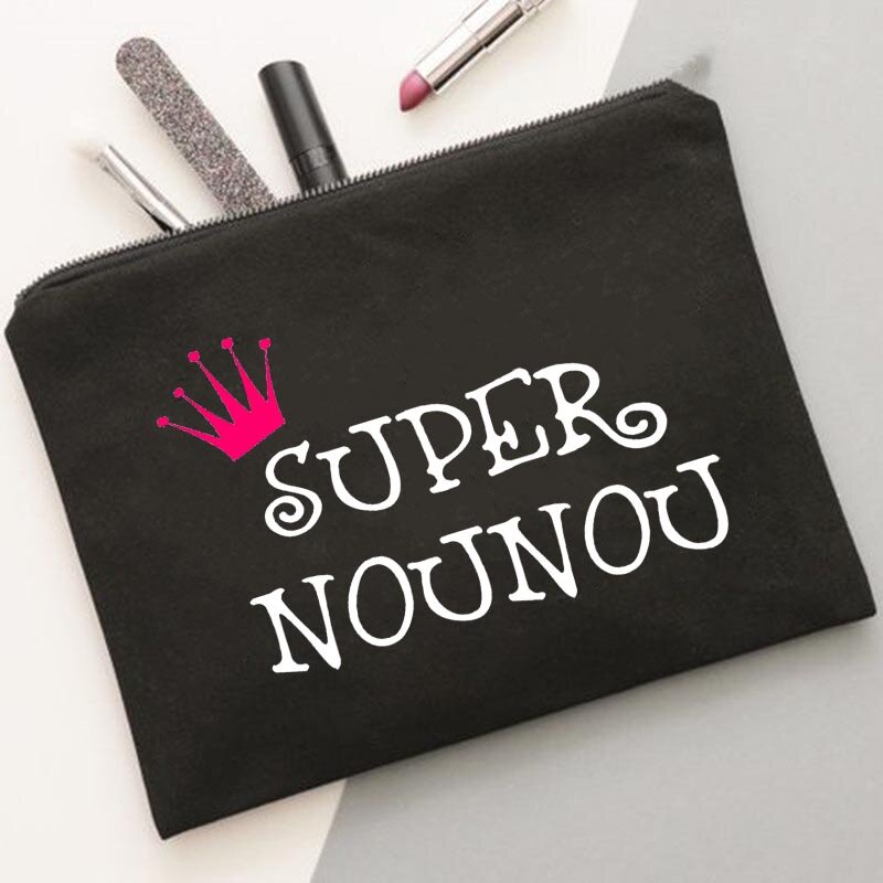 Super Nounou Print Make-Up Tassen Meisje Cosmetische Case Vrouw Reizen Make-Up Beauty Wash Organizertoilettas Beste Cadeaus