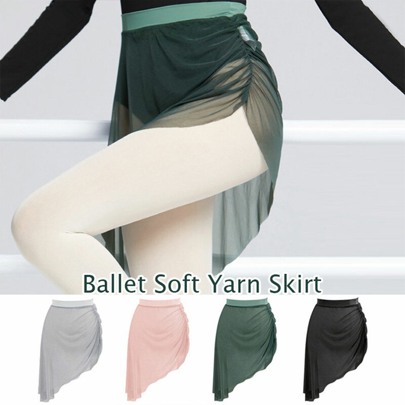 Rok balet wanita, Rok menari pendek rok mini balerina dewasa remaja, rok elastis jala lembut