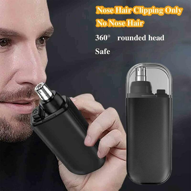 Tagliacapelli portatile per naso ricaricabile elettrico per il viso ricarica USB detergente per capelli rifinitore per naso sopracciglio Mini capelli D3Q8