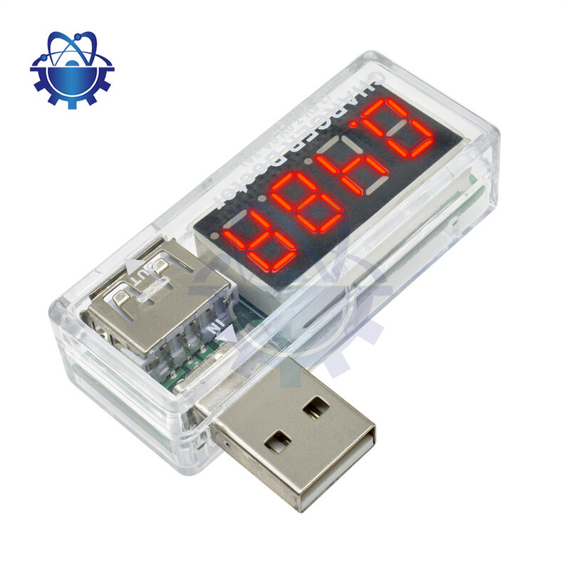 مقياس جهد تيار مستمر 3.3-7.5 فولت USB رقمي لشحن طاقة الهاتف المحمول مقياس الجهد الفاحص شاحن USB صغير الفولتميتر وأميتر شفاف