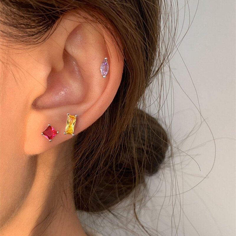 Monkton Sterling Silber Wasser tropfen/Mariquesa/Rechteck geometrische Ohrringe für Frauen Saphir Ohr stecker für Mädchen Geschenk