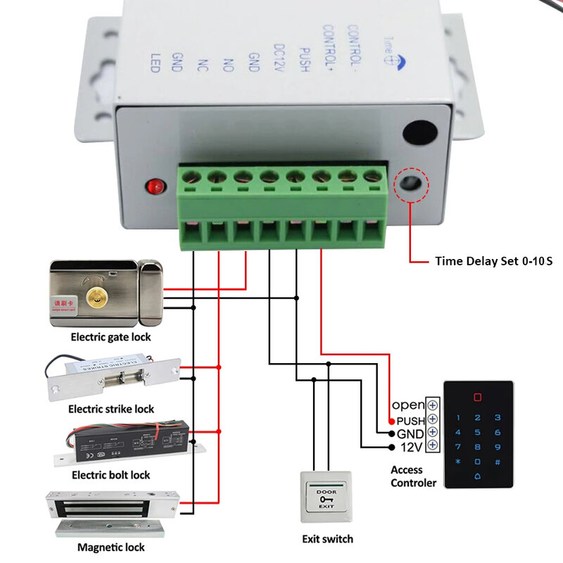 DC 12V sistem kontrol akses pintu saklar catu daya 3A 5A AC 100 ~ 240V untuk kunci elektrik sistem kontrol akses sidik jari RFID