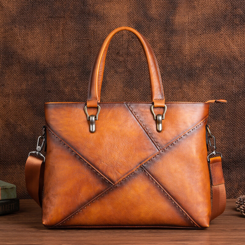 Men Briefcase Bag High Quality Genuine Leather Business Famous Brand Shoulder Messenger Bags Office Handbag 14 inch Laptop Bag