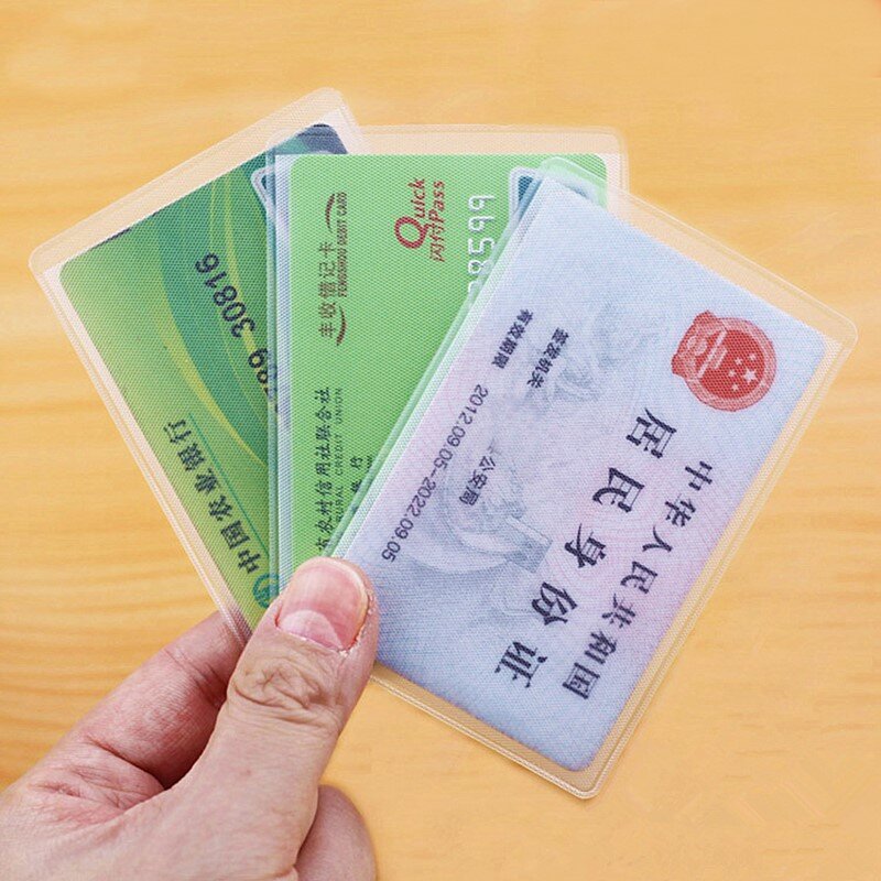10 pz/lotto custodia protettiva per carte di credito trasparente per banca custodia per porta carte d'identità custodia per carte di lavoro per il personale Buisness Organizer per carte