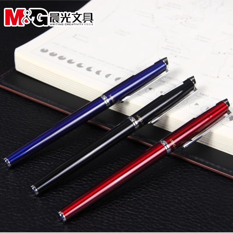 M & G-Stylo plume en métal iridium pour étudiant, stylo de bureau ultra-fin, 0.38mm