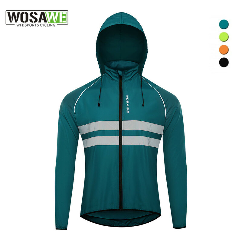 WOSAWE – veste de cyclisme imperméable à capuche pour homme, coupe-vent avec bande réfléchissante, pour faire du vélo ou de l'équitation en montagne