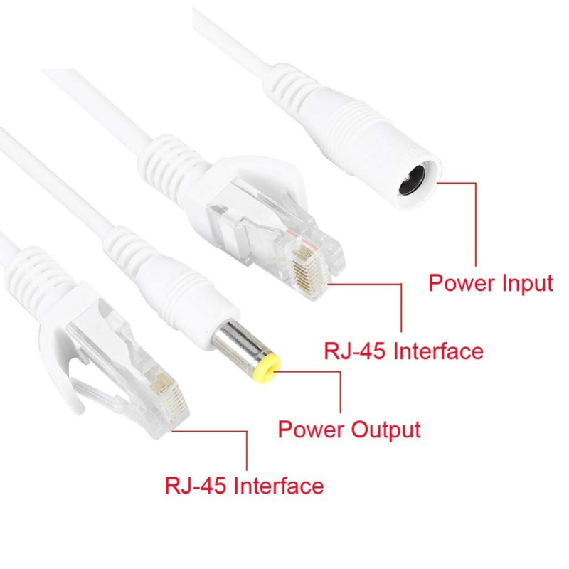 Kabel POE pasif Power Over Ethernet Adapter Splitter RJ45 Injector Supply modul 12-48v untuk IP Camea