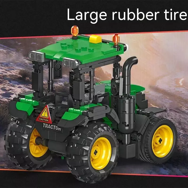 Bloques de construcción de Tractor creativo para niños, ladrillos de granja Rural técnica, juguetes para niños, regalo para bebés, 2023