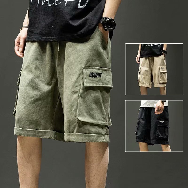 Pantalones Cargo hasta la rodilla para hombre, Shorts holgados con botones y múltiples bolsillos, talla grande 4Xl, 5Xl, novedad de verano