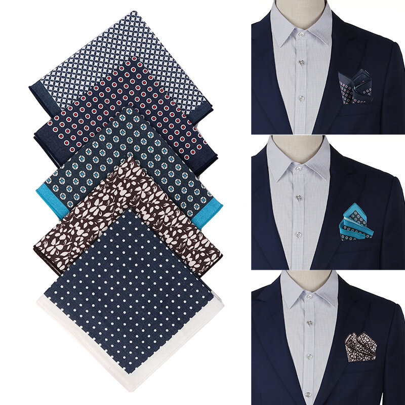 Tailor Smith Hot Sale New Product Pocket Square Linen Business Pocket Square Chest Towel Print  Hankerchief For Men