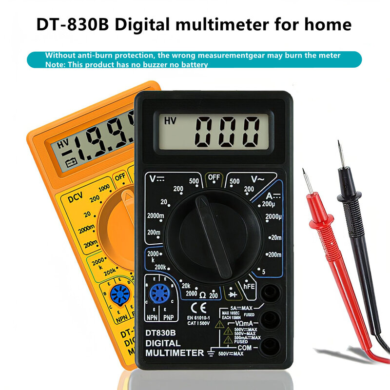 Multímetro Digital LCD de DT-830B, voltímetro eléctrico, amperímetro, probador de ohmios, CA/CC, 750/1000V, Mini medidor de mano