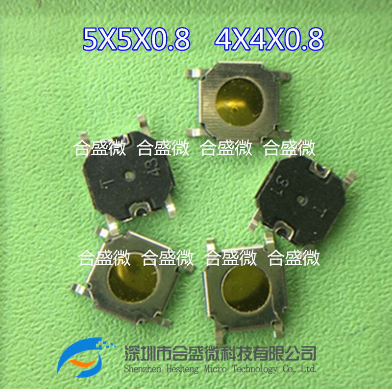 Botón de interruptor de parche, microinterruptor de película táctil para teléfono móvil, calidad 5x5x0,8, 4x4x0,8mm, 5x5x0,8