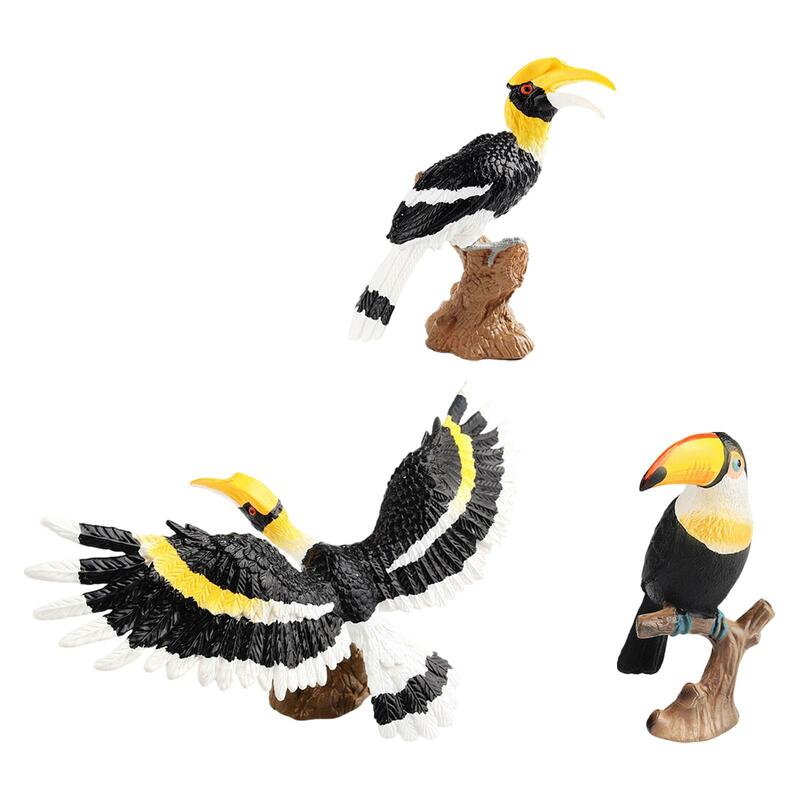 Simulación de pájaro, modelos de animales, juguete para decoraciones de estantes de aprendizaje en el aula