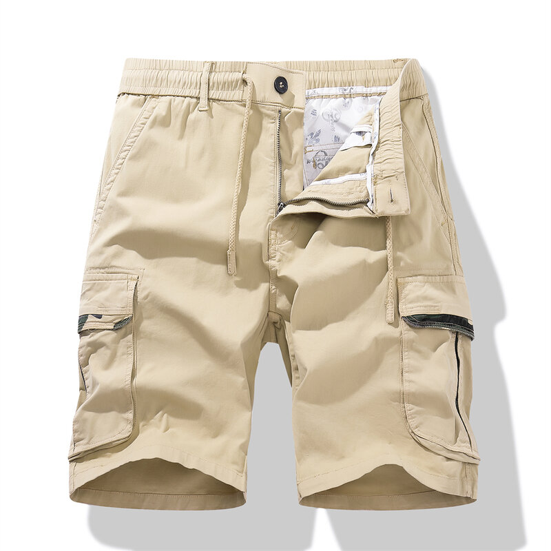 Pantalones cortos tácticos de algodón para hombre, Shorts Cargo con múltiples bolsillos, ajuste holgado, negro, Camuflaje, militar, senderismo, Verano