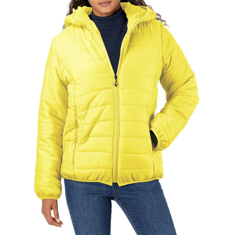 Casaco de chuva longo sem capuz feminino, casaco isolante reciclado, casaco curto fino, quente, inverno