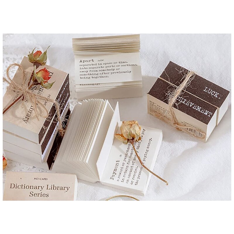 600 Pcs Vintage Tiny Dictionary Decorative Craft Papers Mini Dictionary For Scrapbooking And Decoupage (600 Pcs)