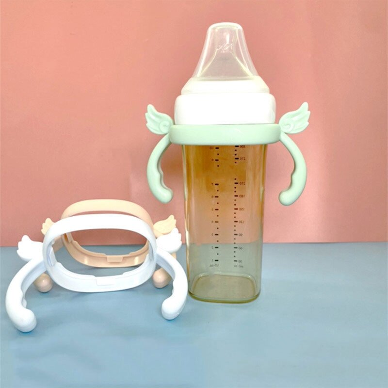 Poignées de biberons en Silicone pour bébé, 1 pièce, poignée souple et sûre pour boire du lait, couvercle de biberon, accessoires d'alimentation pour bébé à la maison