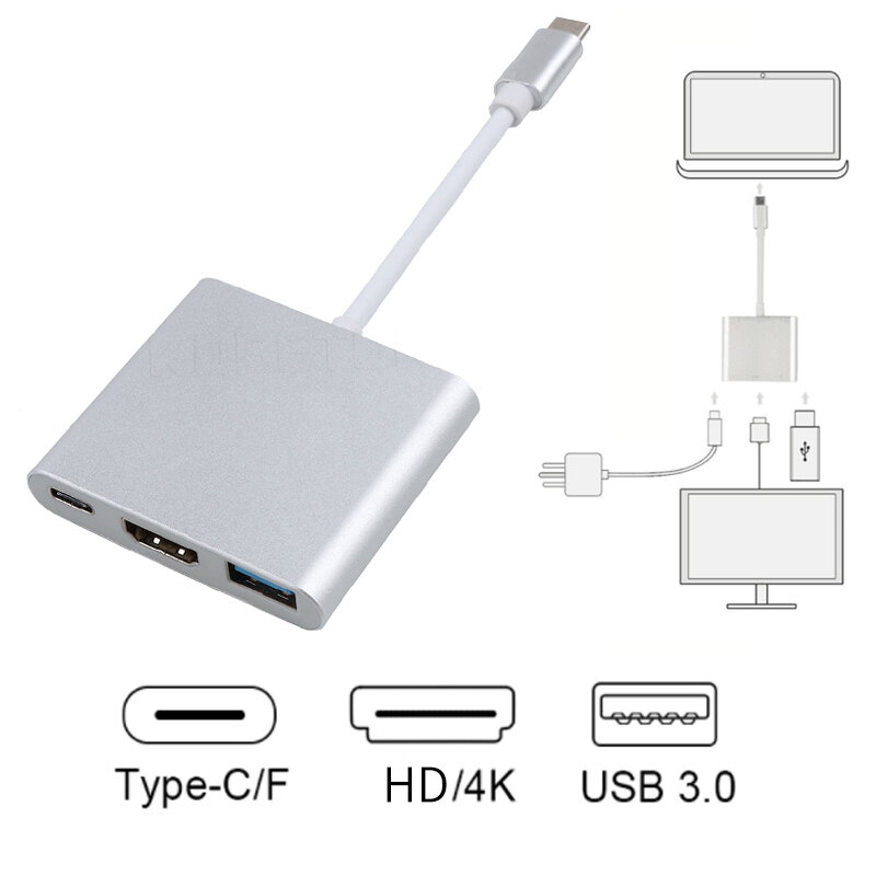 Многопортовый Type C к HDMI USB 3,0 цифровой адаптер AV TV проектор клавиатура кардридер OTG кардридер для XIAOMI для Macbook