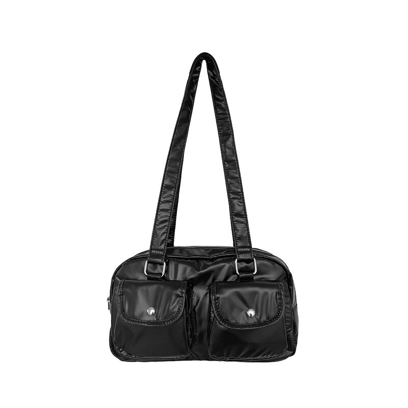 Маленькие сумки через плечо с двумя карманами для женщин, Новинка лета 2024, модная трендовая дизайнерская сумка под подмышку, женские сумки и кошельки