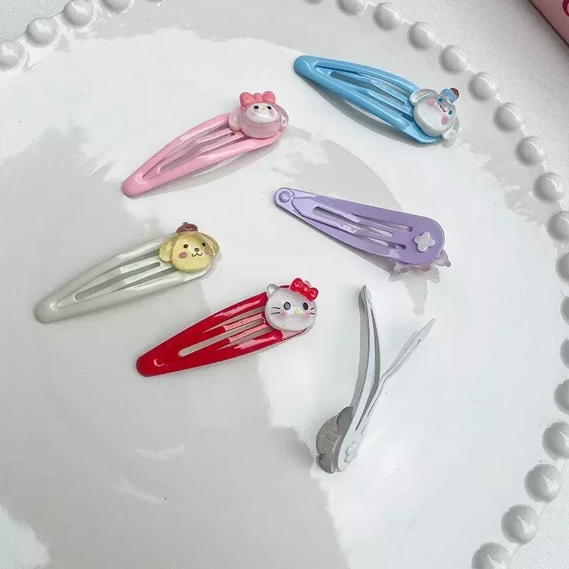 Sanrio Anime grampo de cabelo para crianças, kawaii desenhos animados Bangs, Hellokittys, Kuromi, minha melodia, minha melodia, meninas doces
