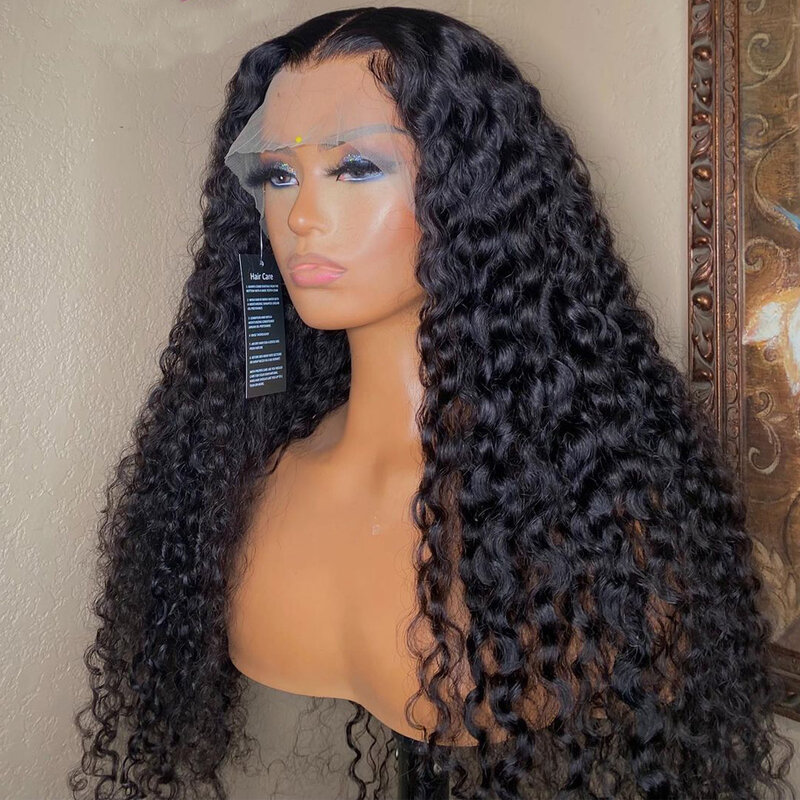 180% density kinky curly  women's lace front wig natural hairline baby hair without glue 26 inch
