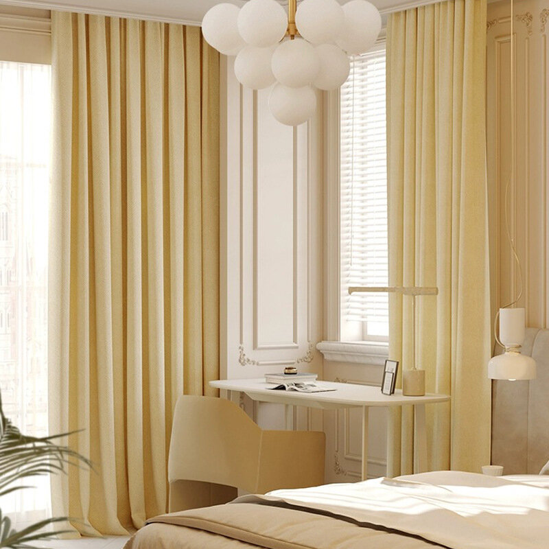 Spersonalizowane francuskie pogrubione szenilowe zaciemnienie w jodełkę nowoczesne proste żakardowe zasłony do sypialni w salonie