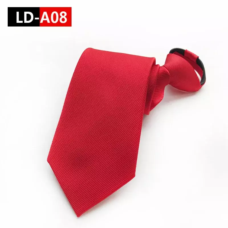 Gravata preguiçosa com zíper fácil para homens, grupo uniforme, roupas de segurança, corbatas profissionais, acessórios de presente, 24 cores, 8cm