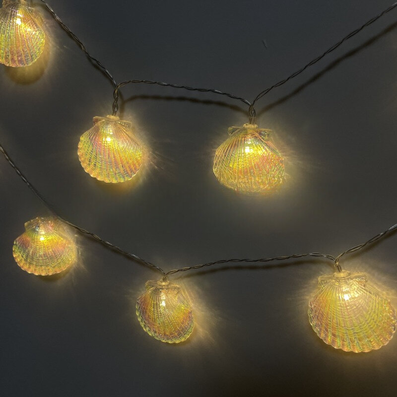 LED Shell Bateria Light String, Cor, Festival, Quarto, Dormitório, Interior e Exterior, Decoração do Partido, Lâmpadas
