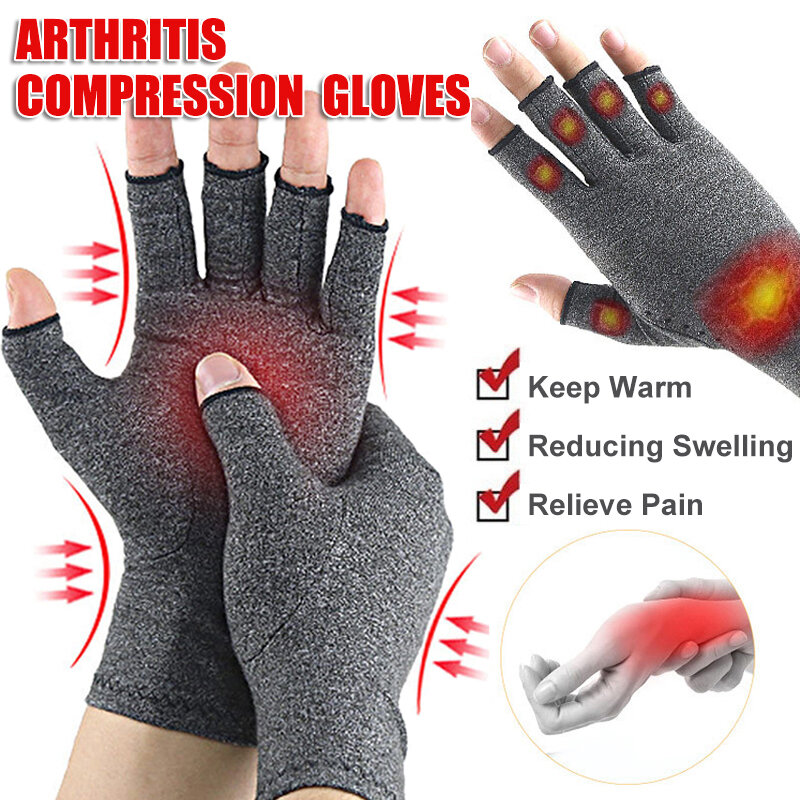 Relieve Hand Discomfort with 1pair Fingerless Compression Gloves