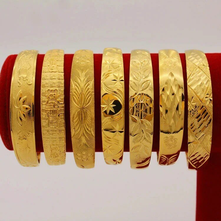 Mencheese mode berdiri Panjang baru kuningan berlapis emas gelang tarik perhiasan bantalan pribadi Vietnam dan emas
