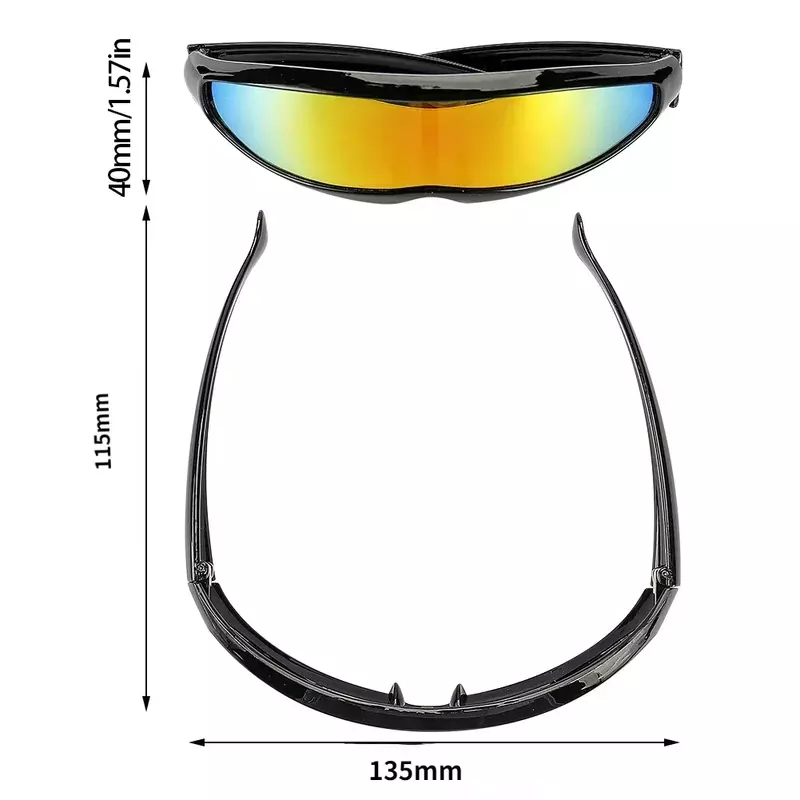 Persönlichkeit gespiegelte Linse Visier Sonnenbrille Laser brille futuristische schmale Cyclops Brille uv400 Running Cycling Sonnenbrille