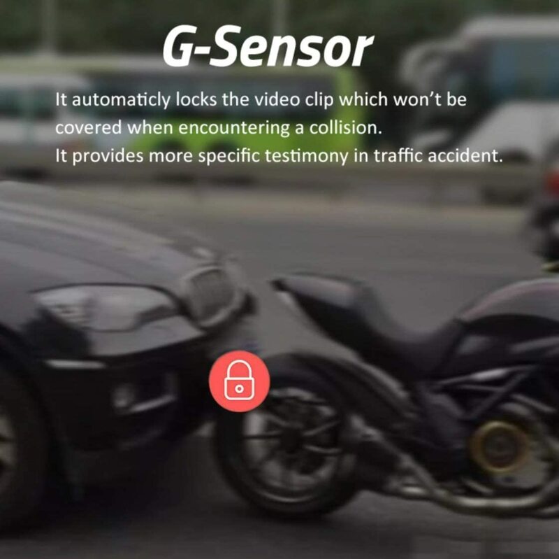 Grabador de conducción de motocicleta HD1080P, impermeable, 4,0 pulgadas, gran angular de 140 grados con función GPS WiFi, cámara de salpicadero de motocicleta