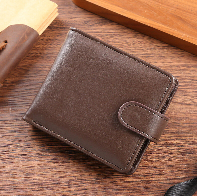 Portafoglio da uomo realizzato in pelle PU borsa calda per uomo portamonete corto porta carte di credito maschile portafogli con cerniera intorno al portamonete dei soldi