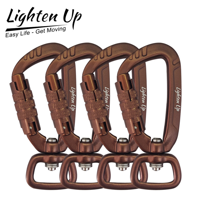Lightup-mosquetón giratorio 4KN, gancho de correa para mascotas, Spinner giratorio, mosquetón pequeño de bloqueo automático, Clip colgante para hamaca